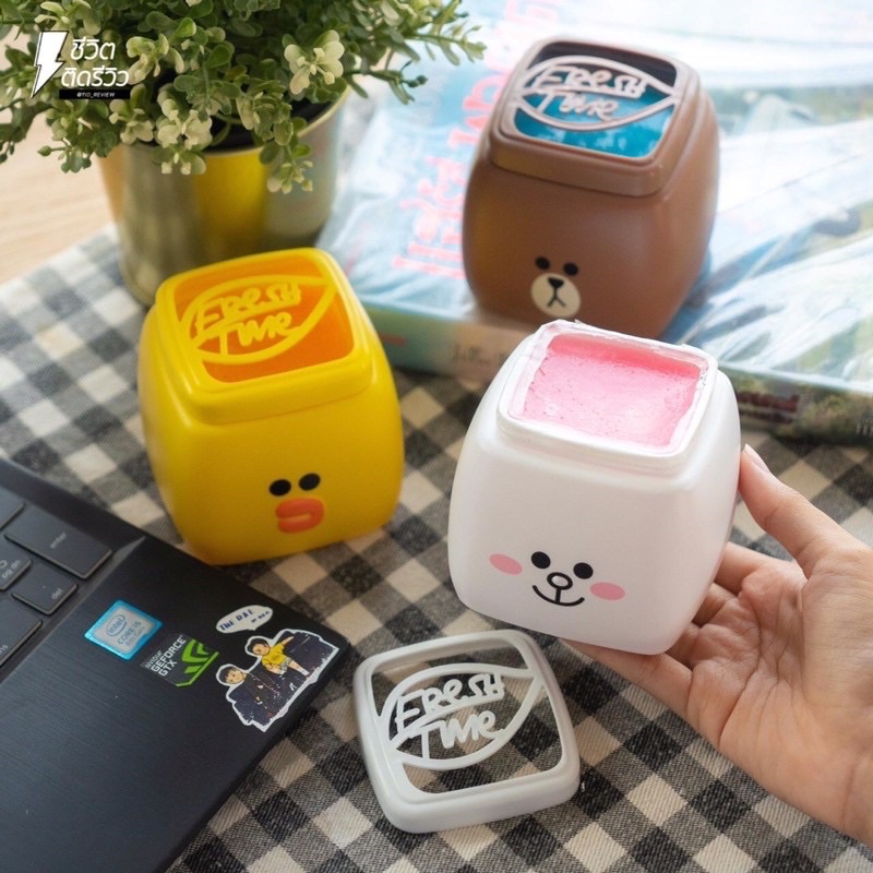 Sáp thơm Chupa Chups hình nhân vật Line Friend hộp vuông 155gram