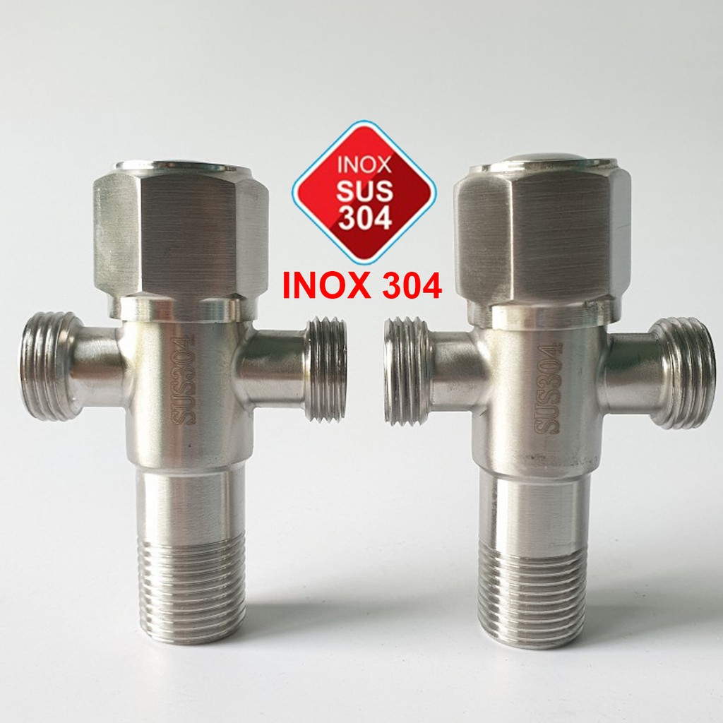 Van T cầu inox 304 giảm áp 2 nhánh nước ra