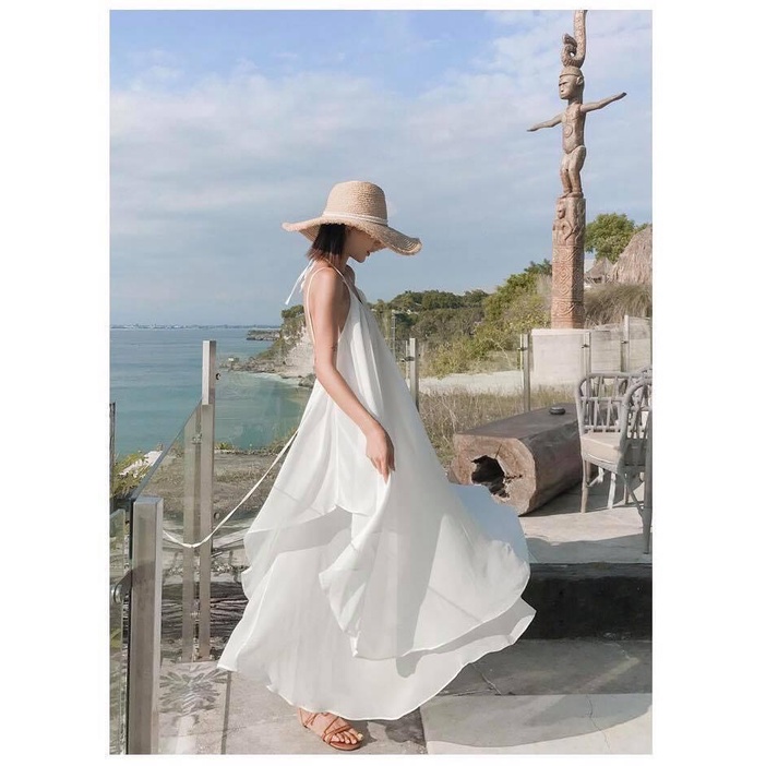 [Mã FAMARAL1 giảm 10K đơn 50K] [FREESIZE] Đầm Maxi Yếm 2 Tầng | BigBuy360 - bigbuy360.vn