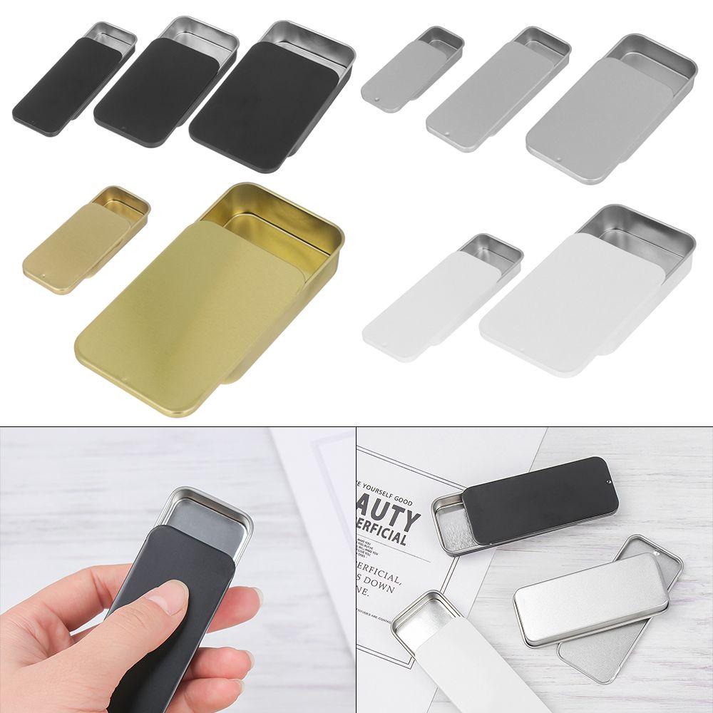 Hộp Sắt Đựng Trang Sức Hình Chữ Nhật Có Thanh Trượt Tiện Dụng