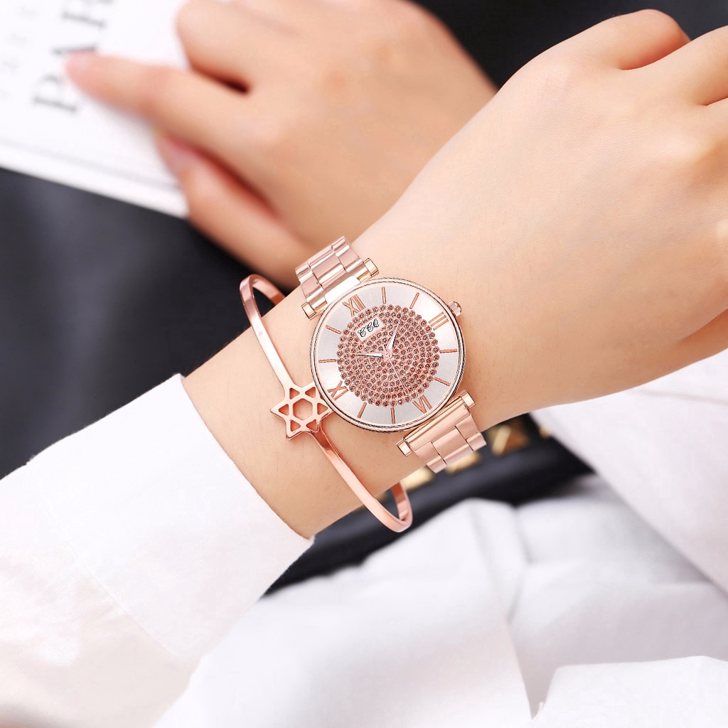 Hot Sale🔥Women Stainless Steel Full Diamond Watch Luxury Ladies Quartz Watch