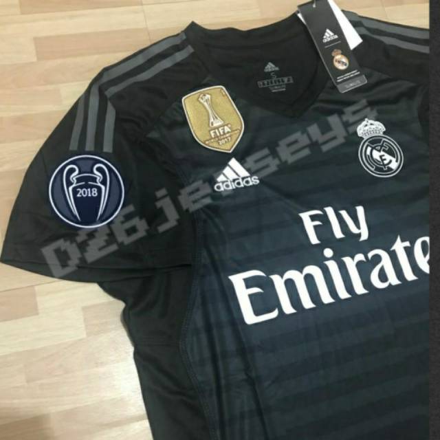 Áo Thun In Chữ Real Madrid Kiper Jersey 2018 / 2019 Chính Hãng Wcc 2017