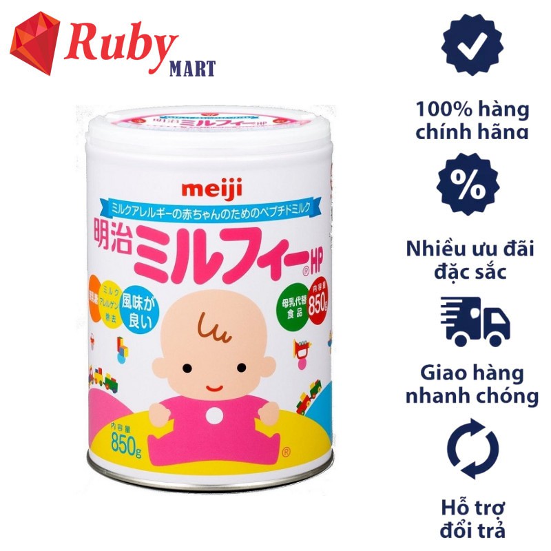 Sữa Bột Meiji HP Cho Bé Dị Ứng Đạm Sữa Bò 850g Nội Địa Nhật