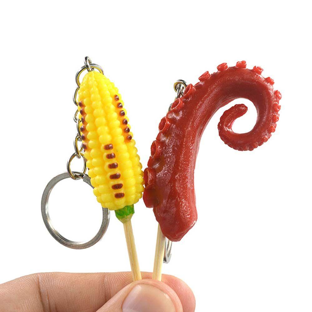 Augustine Móc Khóa Hình Mực BBQ Bằng PVC Phong Cách Hàn Quốc Sáng Tạo