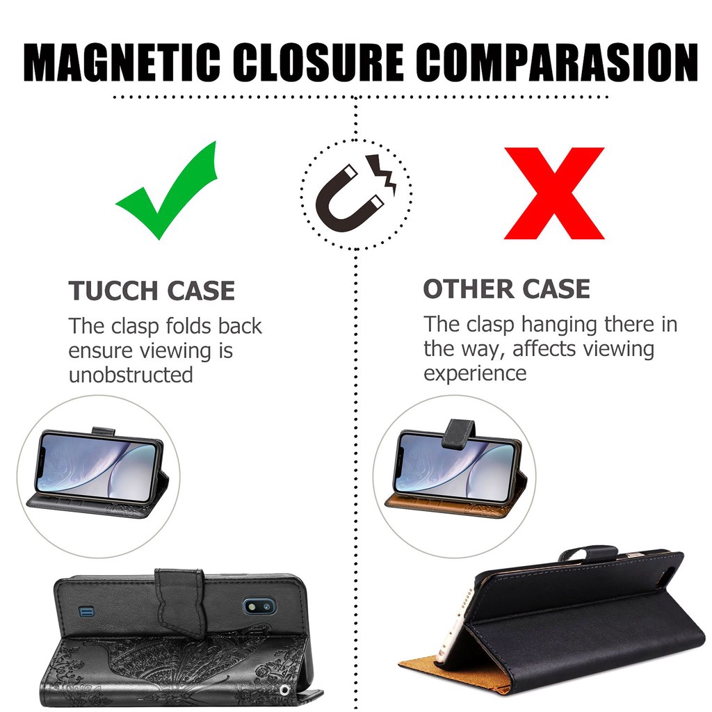 Bao da điện thoại PU kèm ví giá đỡ cho Samsung Galaxy A10 M10 M20 M30 M40/A60 M80s/A91/S10/M40s/A51/M60s/A81/Note 10 | BigBuy360 - bigbuy360.vn