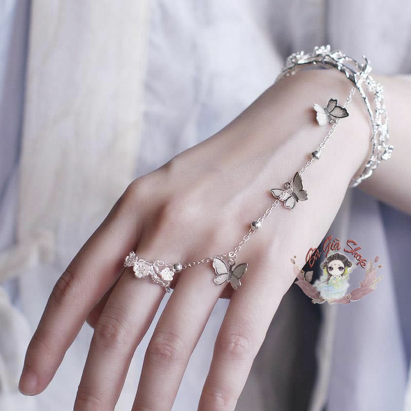 Vòng tay kèm nhẫn trang sức cổ trang