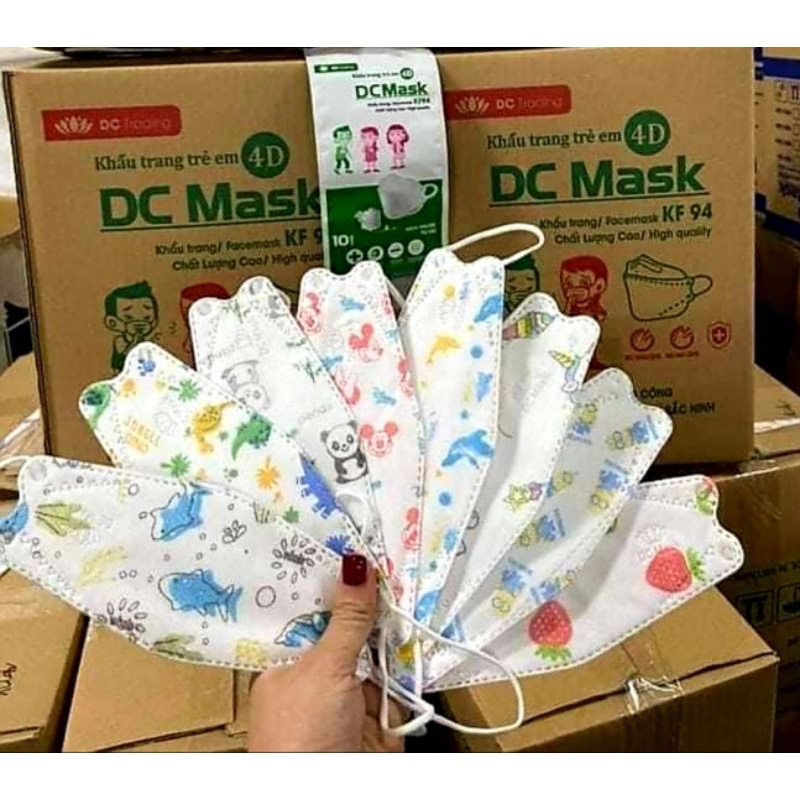 Khẩu trang 4D KF94 DC cho bé ( thùng 600c )