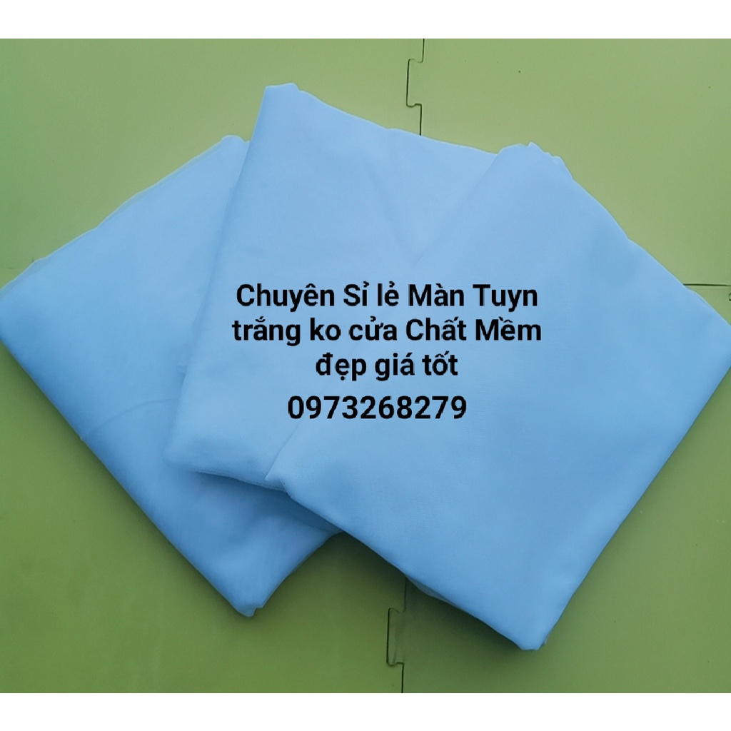 Màn tuyn trắng trơn quây ko cửa mắt nhỏ chất đẹp hàng tốt chuẩn KT OK có đủ sezi giá 65000₫