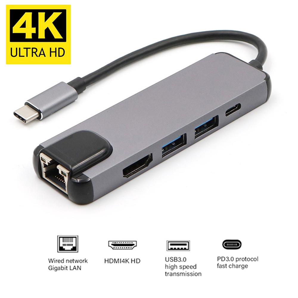 USB-C to RJ45 HDMI USB 3.0 Type C Charging Port Hub Gigabit Ethernet Lan 4K for Macbook Pro Air Thunderbolt 3 USB-C Charger