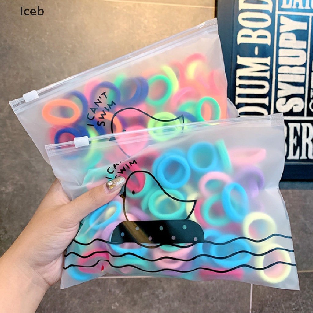 Set 50 / 100 Chun Buộc Tóc Nhiều Màu Sắc Dễ Thương Cho Bé