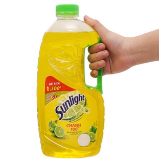 Chai Nước rửa chén Sunlight 1,5kg- Hương chanh/Hương Trà xanh