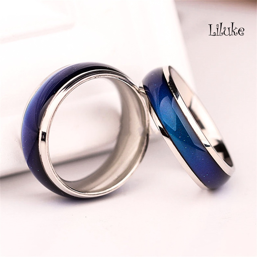 Nhẫn Đổi Màu Theo Nhiệt Độ Bằng Thép Không Gỉ Cho Cặp Đôi