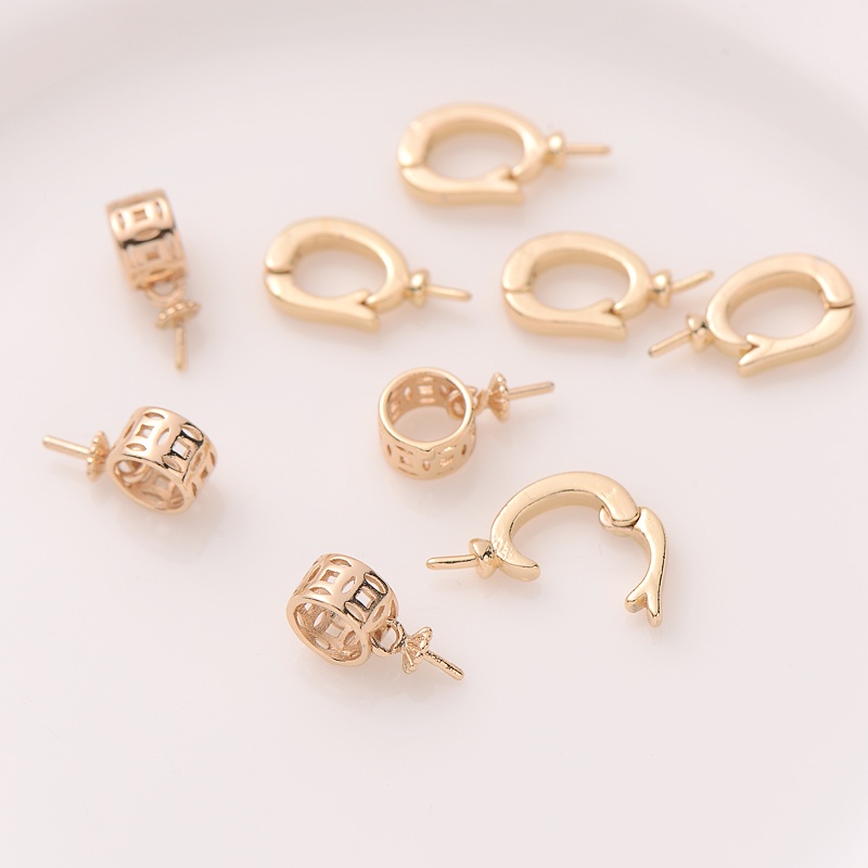 Chốt Cài Mặt Dây Chuyền Bằng Đồng 14K Có Thể Mở Kèm Chốt Cài diy Với Chốt Cài Và Chốt Cài Màu Vàng Đồng