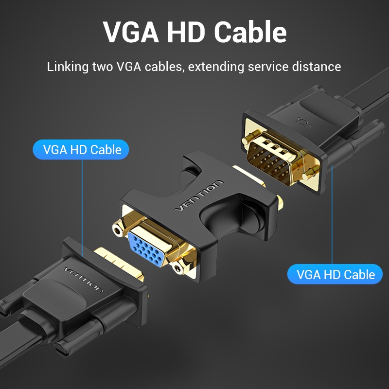 Đầu Ghép Nối Vention VGA Mở Rộng Chiều Dài Của Cáp HD 1080p 60hz Cho Máy Chiếu/ Máy Tính