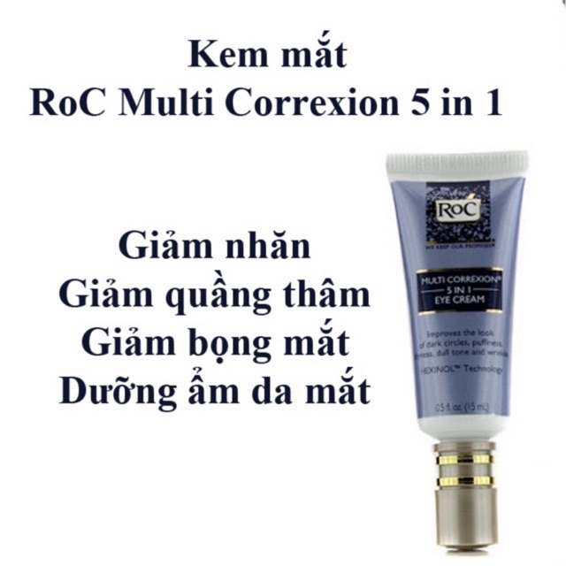 Kem dưỡng mắt sáng da Roc Retinol Multi Correxion 5 in 1 Eye Cream 15ml