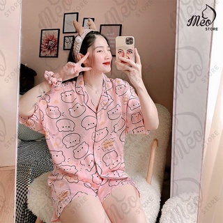 Đồ bộ lụa pijama cánh dơi mềm mịn mát.