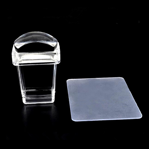 [Hàng mới về] Bộ 2 Dụng Cụ Dập Trang Trí Và Cạo Sơn Móng Tay Bằng Silicon Tiện Lợi