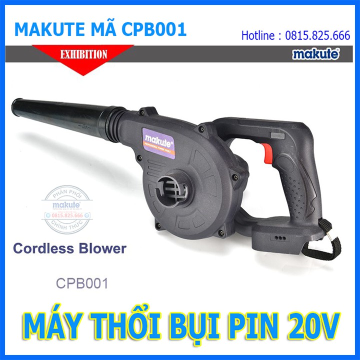 Thân máy thổi bụi pin 20V chính hãng Makute model CPB001, Dùng chung chân pin Makita