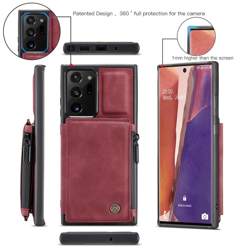 CASEME Bao Da Nắp Gập Có Nam Châm Hít Cho Samsung Galaxy Note 20 Ultra 5g Note 10 Plus Pro 9 A51 A71 S20Ultra S20Plus Note10 Note9