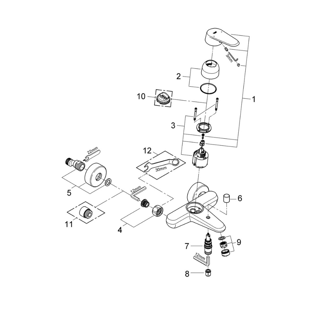 Bộ Trộn Nổi GROHE EURODISC COSMOPOLITAN - 33390002