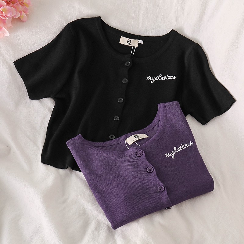 NUZIRO  Áo Khoác Nhẹ Dáng Ngắn Dệt Kim Tay Ngắn Dễ Phối Đồ