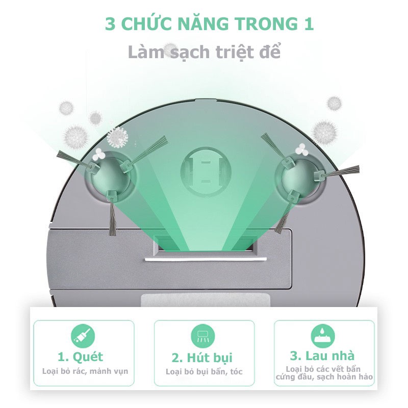 Robot hút bụi lau nhà tự động thông minh Clean Smart