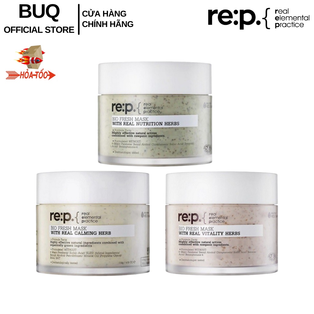 Mặt Nạ REP Đất Sét Giảm Viêm Dành Cho Da Dầu Mụn RE:P Bio Fresh Mask With Real Herbs 130g Hoa Cúc Hương Thảo Hoa Hồng