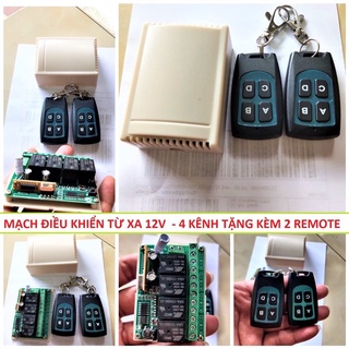 Công tắc điều khiển từ xa 12v 4 kênh lắp xe máy ô tô loại tốt tặng 2 công tắc