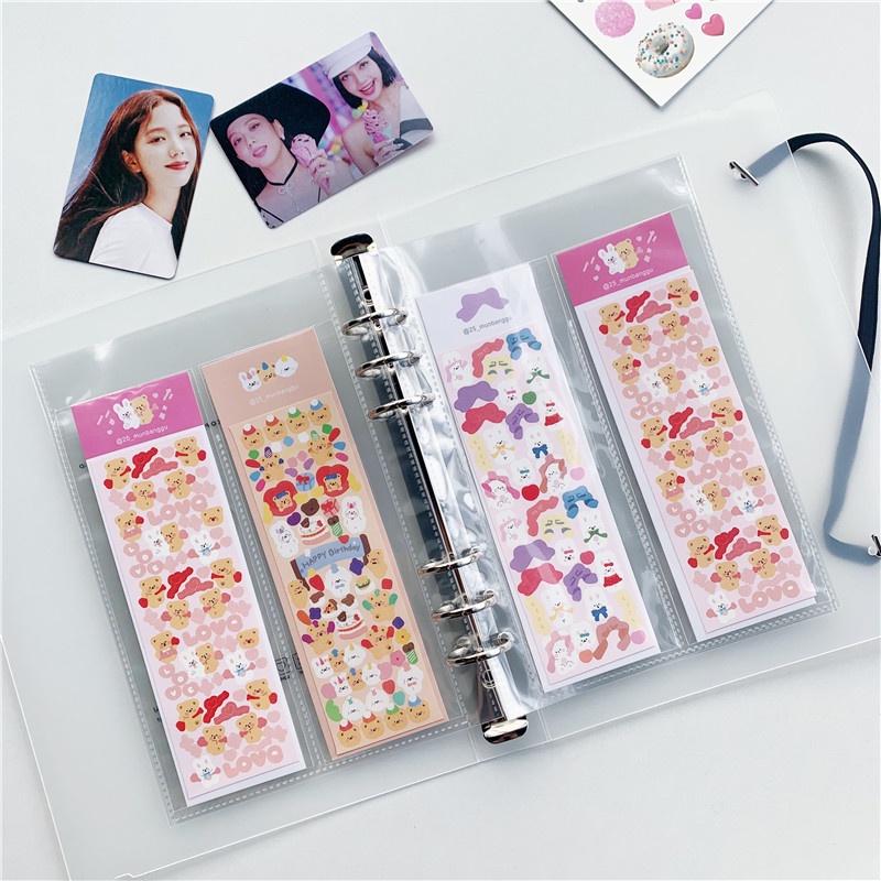 Trang trong sổ còng khổ A5 3-inch đựng ảnh Polaroid/thẻ nhỏ làm album thần tượng