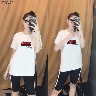 [ HOT] ĐỒ BỘ MẶC NHÀ CAO CẤP QUẦN NGỐ 1 SỌC ÁO IN HÌNH CHỮ - DBN28