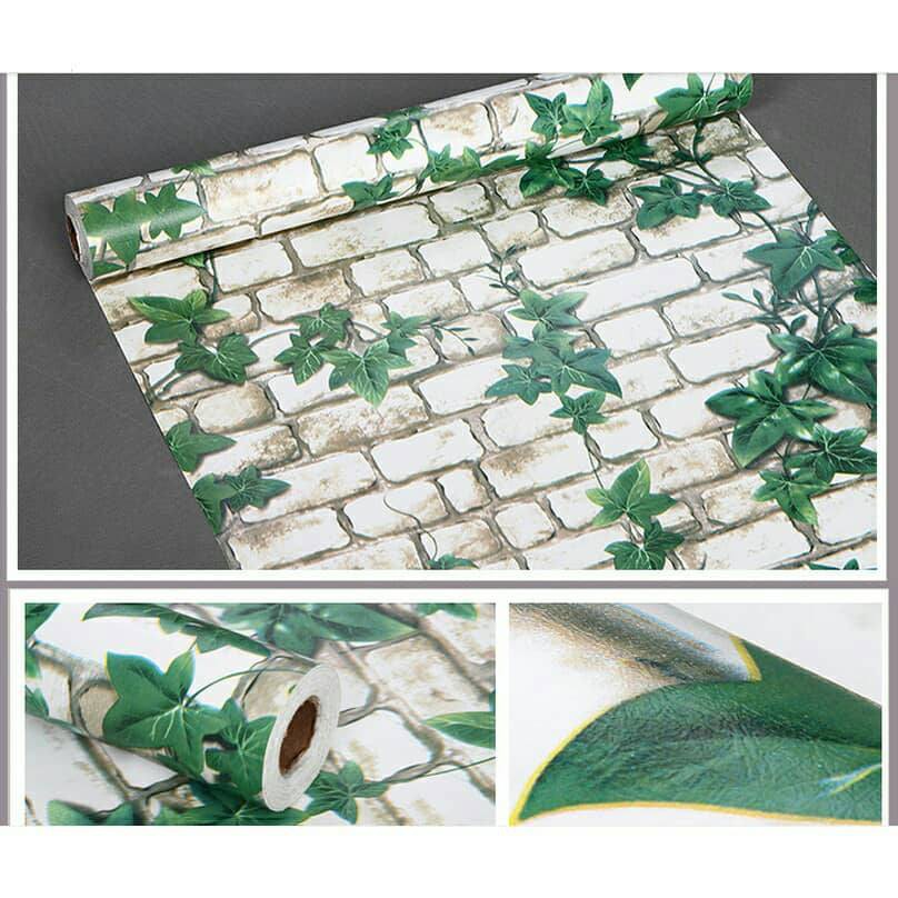 Giấy dán tường giả gạch dây leo khổ rộng 90cm | BigBuy360 - bigbuy360.vn