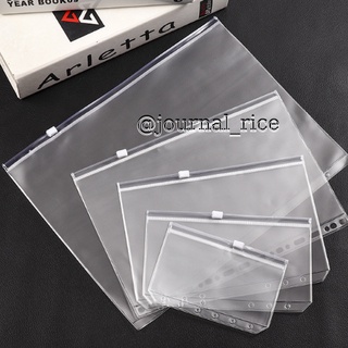 Túi nhựa túi zip gắn sổ còng a4 b5 a5 a6 journalrice jrt001