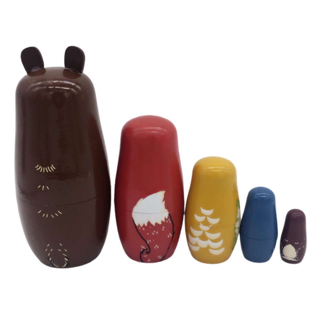 Wis| Bộ 5 Búp Bê Nga Matryoshka Hình Thú Dễ Thương
