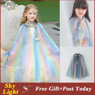 Áo choàng công chúa phối lưới nhiều màu lấp lánh xinh xắn cho bé gái