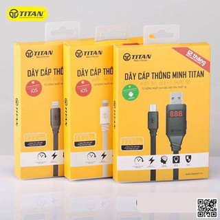Cáp Sạc Lightning thông minh tự ngắt TITAN CI07 - Hàng Chính Hãng