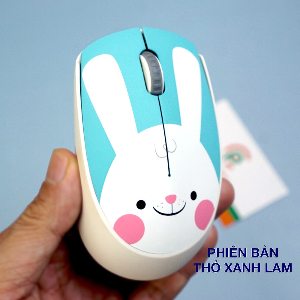 Chuột không dây hồng Wireless - Chuột máy tính không dây dễ thương cute hình thú đối thủ của Logitech