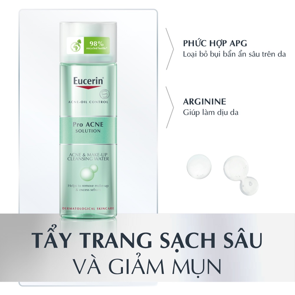 Combo Eucerin Dưỡng Sáng Cho Da Mụn (Tinh Chất &amp; Tẩy Trang)