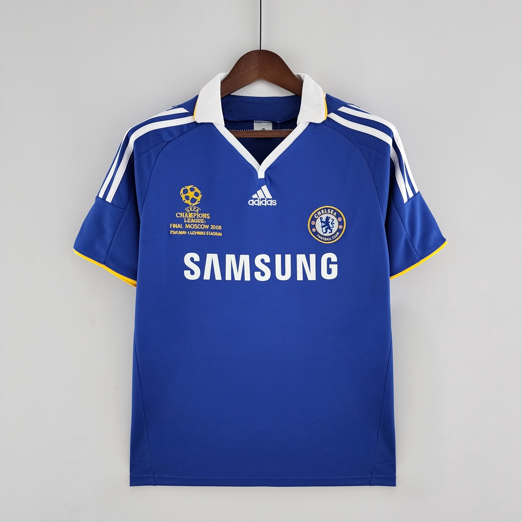Áo Thun Bóng Đá Ngắn Tay In Logo Chelsea 08 / 09 Phong Cách Cổ Điển Cho Nam Và Nữ