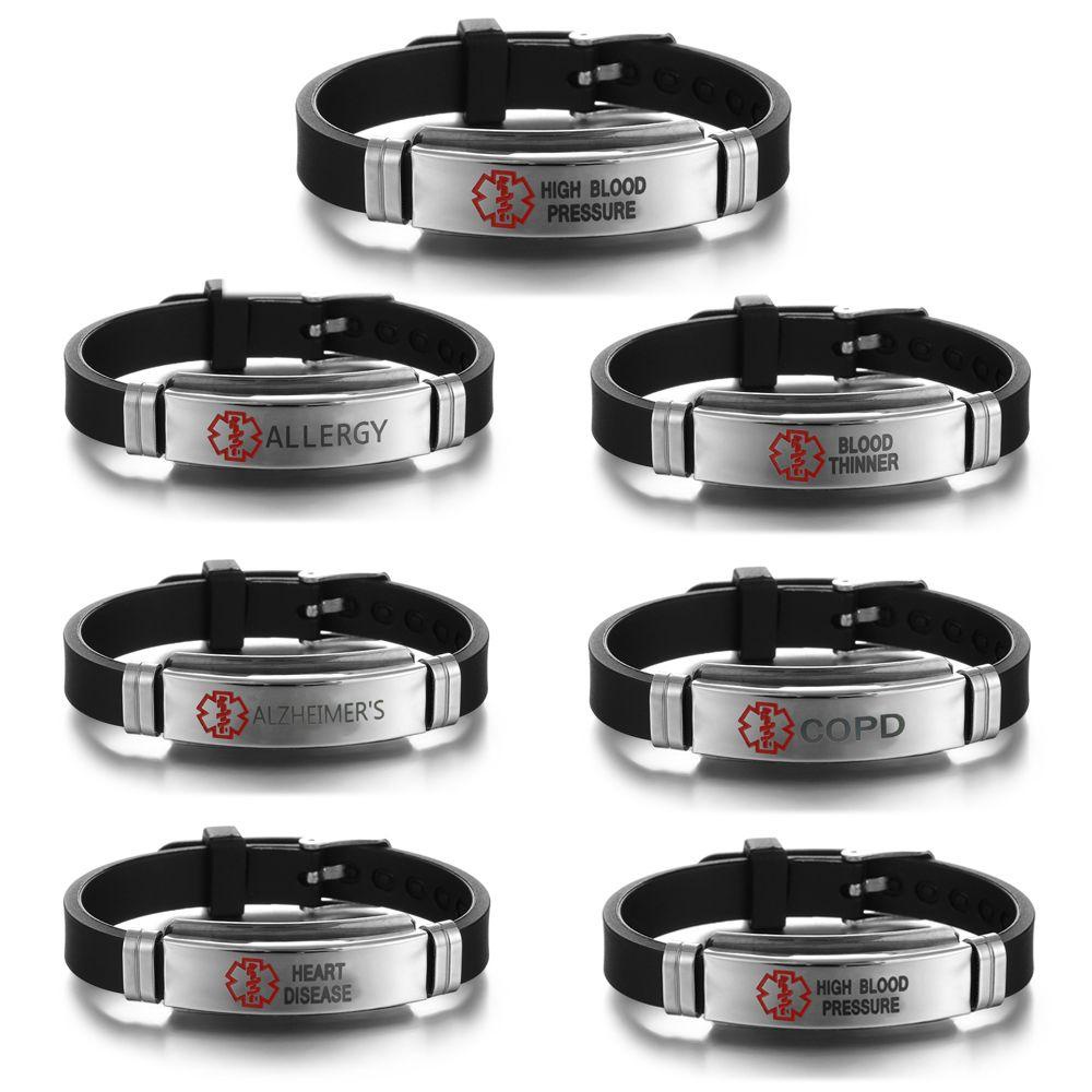 Vòng Đeo Tay Cảnh Báo Khẩn Cấp Bằng Silicone 17 Kiểu