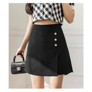 Quần giả váy nữ ngắn dáng A cạp cao phối cúc thanh lịch thời trang công sở,vạt trước có lót trong chất vải đẹp