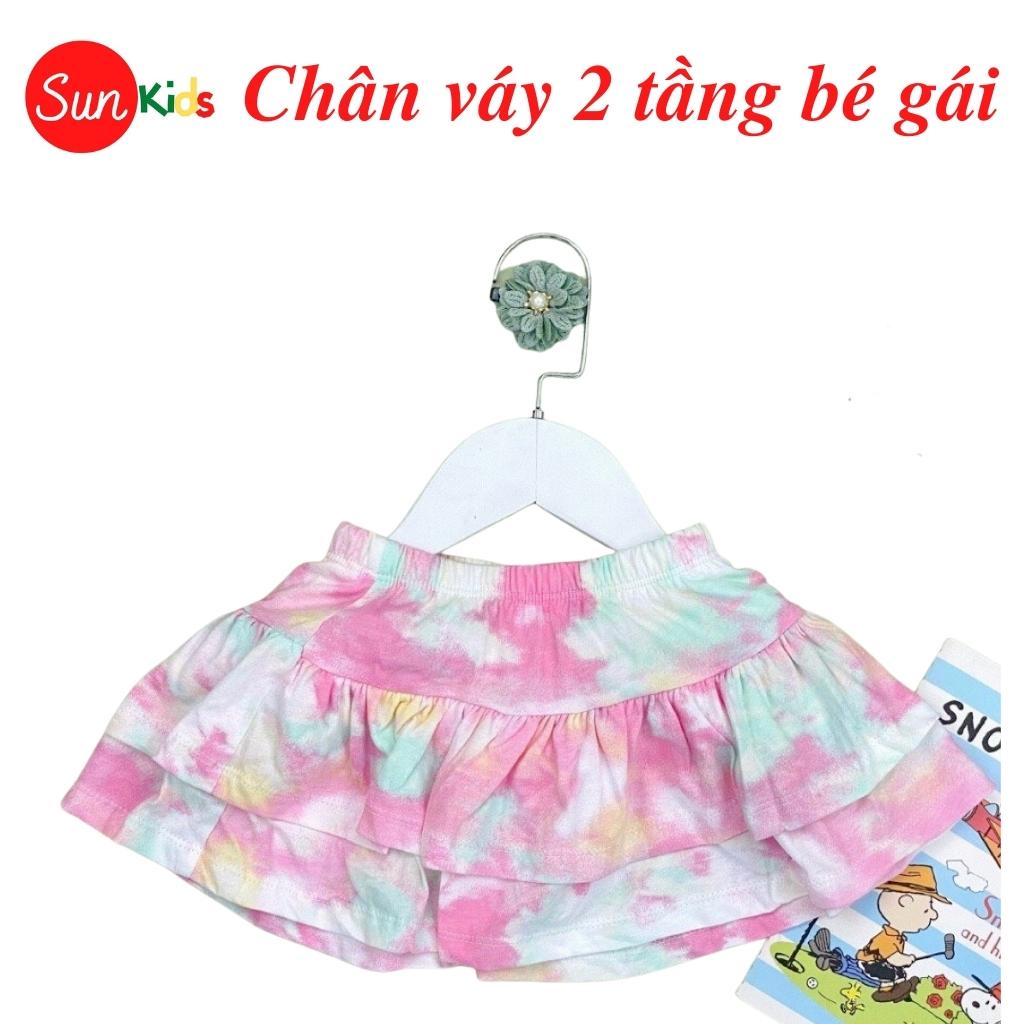 Chân váy cho bé, đầm bé gái 2 tầng, chất cotton, có quần đùi trong, size 1-5 - SUNKIDS