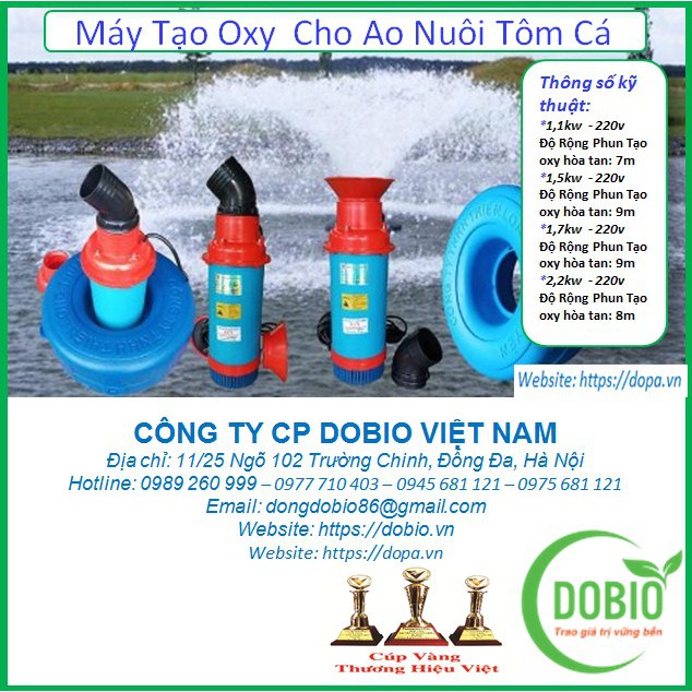 Máy Tạo Oxy Trong Ao Nuôi Cá Tôm