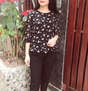 Áo peplum hoa