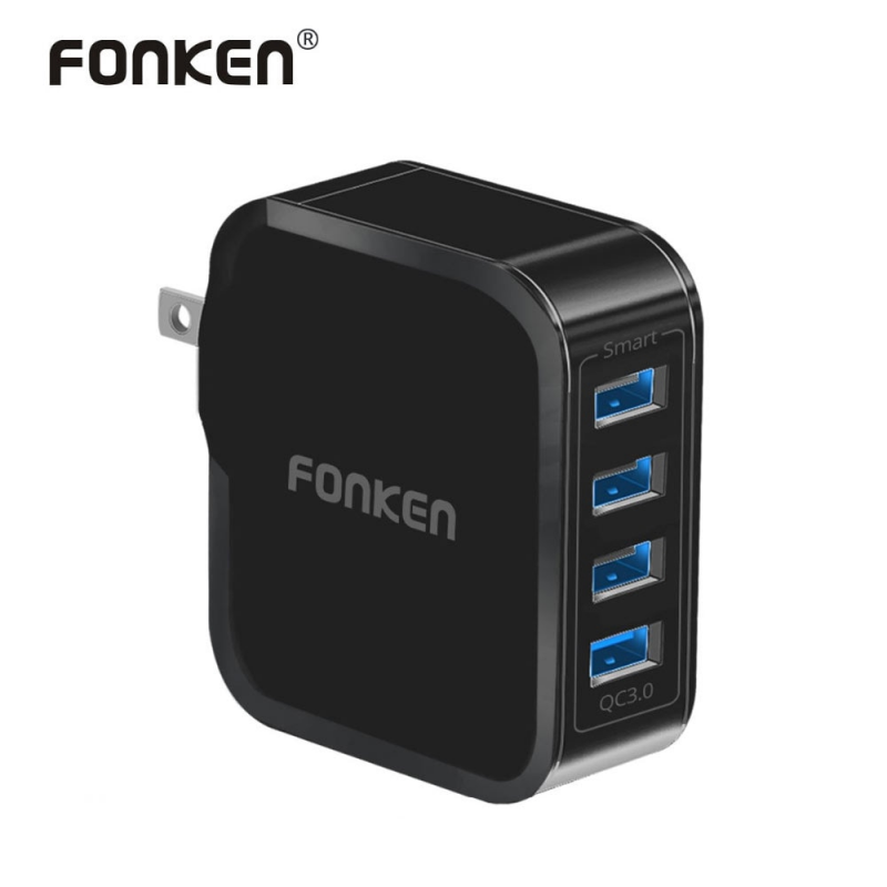 Củ Sạc Nhanh Fonken Cắm Tường 4 Cổng USB 3.0 35W Có Thể Mang Đi Du Lịch Tiện Lợi