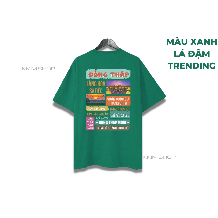 Áo thun tay lỡ ĐỒNG THÁP, Áo phông 63 tỉnh thành Form rộng oversize, chất liệu Cotton KKIMSHOP