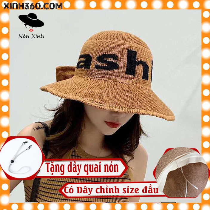 nón rộng vành fashion đuôi nơ - nc73