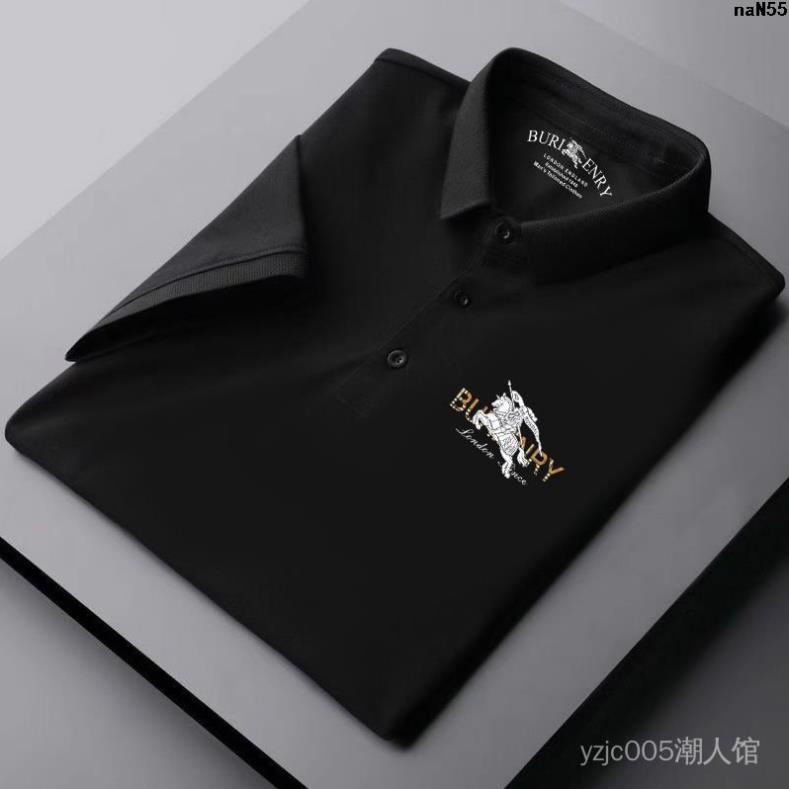 Áo Thun POLO Tay Ngắn In Chữ Burberry Thời Trang Cho Nam !