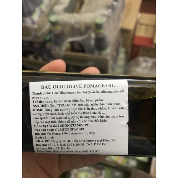 Dầu oliu sita nguyên chất 100% từ quả oliu - Dầu oliu pomace 250 Sita