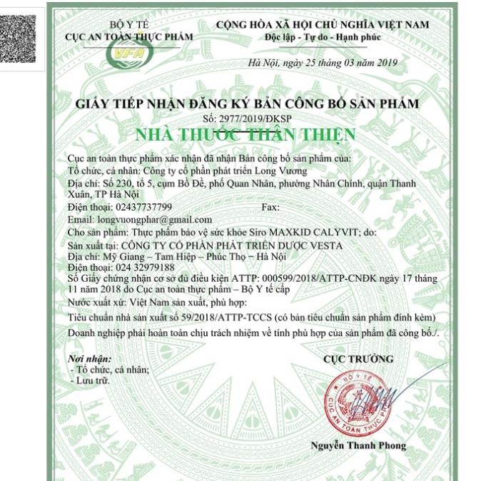 MAXKID CALYVIT – Giúp trẻ ăn ngon, tăng cường hấp thu, bổ sung các vitamin cho trẻ nhỏ