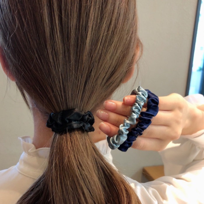 Bộ 6 dây buộc tóc lụa satin co giãn nhiều màu sắc phong cách Hàn Quốc đơn giản thanh lịch dành cho nữ